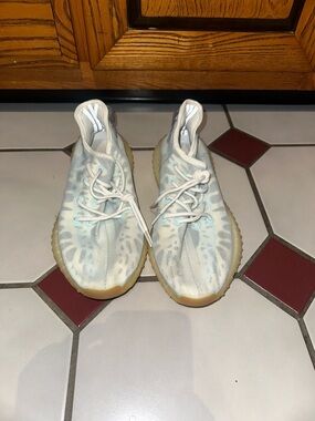 Men’s  Light Blue Yezzy Adidas Sneakers with Gum Sole